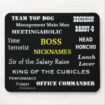 MALE BOSS Nicknames Funny Job Titles and Insults! Mousepads