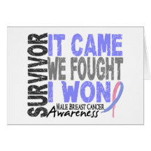 Male Breast Cancer Survivor It Came We Fought Greeting Card