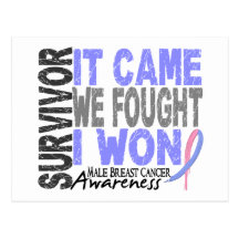 Male Breast Cancer Survivor It Came We Fought Postcard