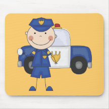 Male Police Officer Tshirts and Gifts Mousemat