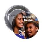 Malia and Sasha Obama for First Kids Button