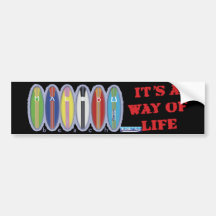 Malibu Beach Surfboards Bumper Sticker
