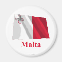 Malta Waving Flag with Name Fridge Magnets