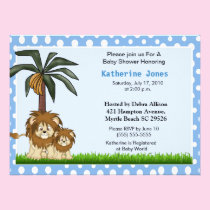 Mama and Baby Lion Baby Shower Invitation invitations