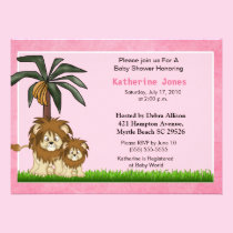 Mama and Baby Lion Baby Shower Invitation invitations