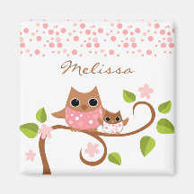 Mama and Baby Owls Magnets