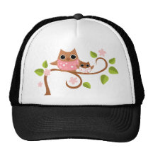 Mama and Baby Owls Mesh Hats