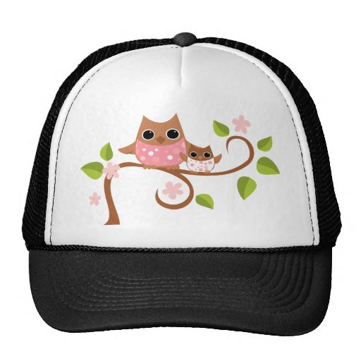 Mama and Baby Owls Mesh Hats