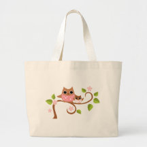 Mama and Baby Owls Tote Bag