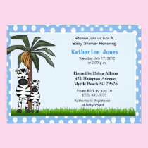 Mama and Baby Zebra Baby Shower Invitation invitations