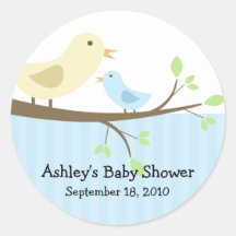 Mama & Baby Bird Baby Shower Sticker