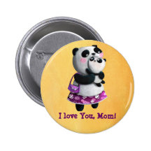 Mamma Panda with her Child Pins