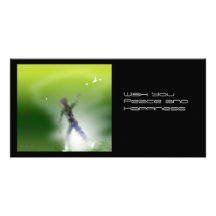 Man and  Flying Birds Customized Photo Card