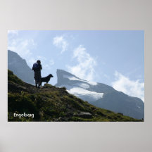 Man and the dog hiking poster