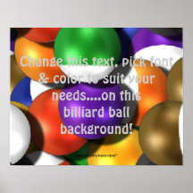Man Cave Billiard Ball Poster Template