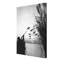 Man Duck Hunting Canvas Print