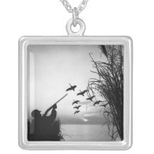 Man Duck Hunting Personalised Necklace
