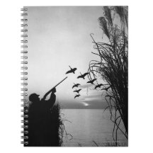 Man Duck Hunting Spiral Note Book
