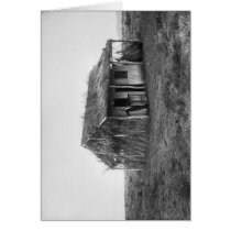 Man in front of the house he built card