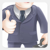 Man in suit thumbs up drawing sticker