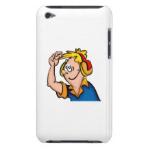 Man Listening to Headphones iPod Touch Case