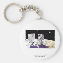 Man Lost On Moon Funny Keychain