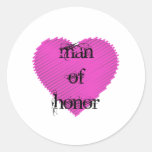 Man of Honour Round Sticker