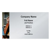 Man Playing Accordion - Platinum Finish Business Cards