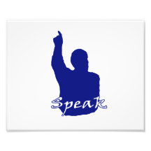 man pointing up shadow speak text blue white photo art