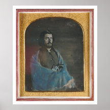 Man with blue cloak and revolver (40455) print