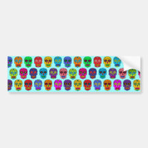 Man & Woman Sugar Skulls Bumper Stickers