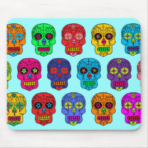 Man & Woman Sugar Skulls Mousemat