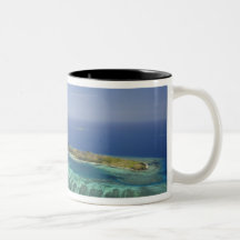 Mana Island and coral reef, Mamanuca Islands Mug