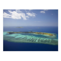 Mana Island and coral reef, Mamanuca Islands Postcard