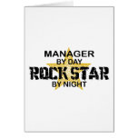 Manager Rock Star by Night Greeting Cards