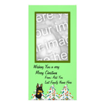 Manchester Terrier - Turquoise Floral Design Photo Card