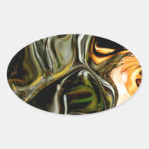 MANDALA ABSTRACT EXPRESSIONISM FRACTAL OVAL STICKERS