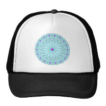 Mandala Inspired Baby Blue Flower Mesh Hats