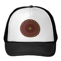 Mandala Inspired Burgundy Wine Flower Hat