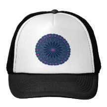 Mandala Inspired Dark Blue Flower Hats