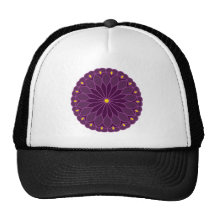 Mandala Inspired Violet Flower Trucker Hats