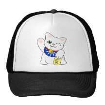 Maneki Neko Lucky Cat Mesh Hat