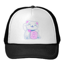 maneki neko pastel trucker hats
