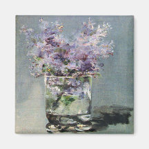 Manet Lilacs in a Glass Impressionism Magnet