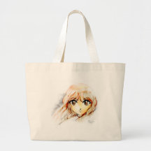 Manga Anime Girl sketch big eyes kawaii cute Bag