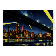 Manhattan at Night New York City Greeting Card