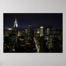 Manhattan night panorama poster