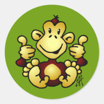 Manic Monkey Round Sticker
