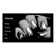 Manicurist Nails In Black & White Business Cards