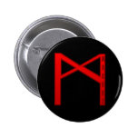 Mannaz Rune red Pins